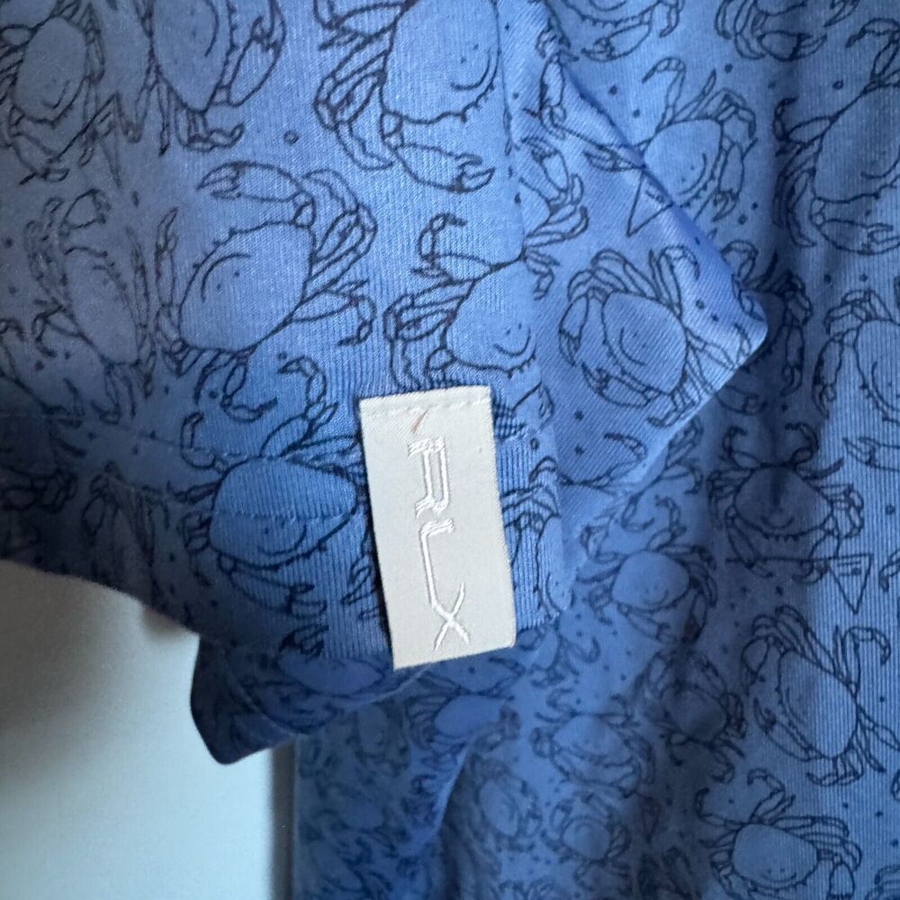 RLX Ralph Lauren Polo Shirt 2XL XXL Blue Crab Print Performance Stretch Golf - Picture 3 of 9